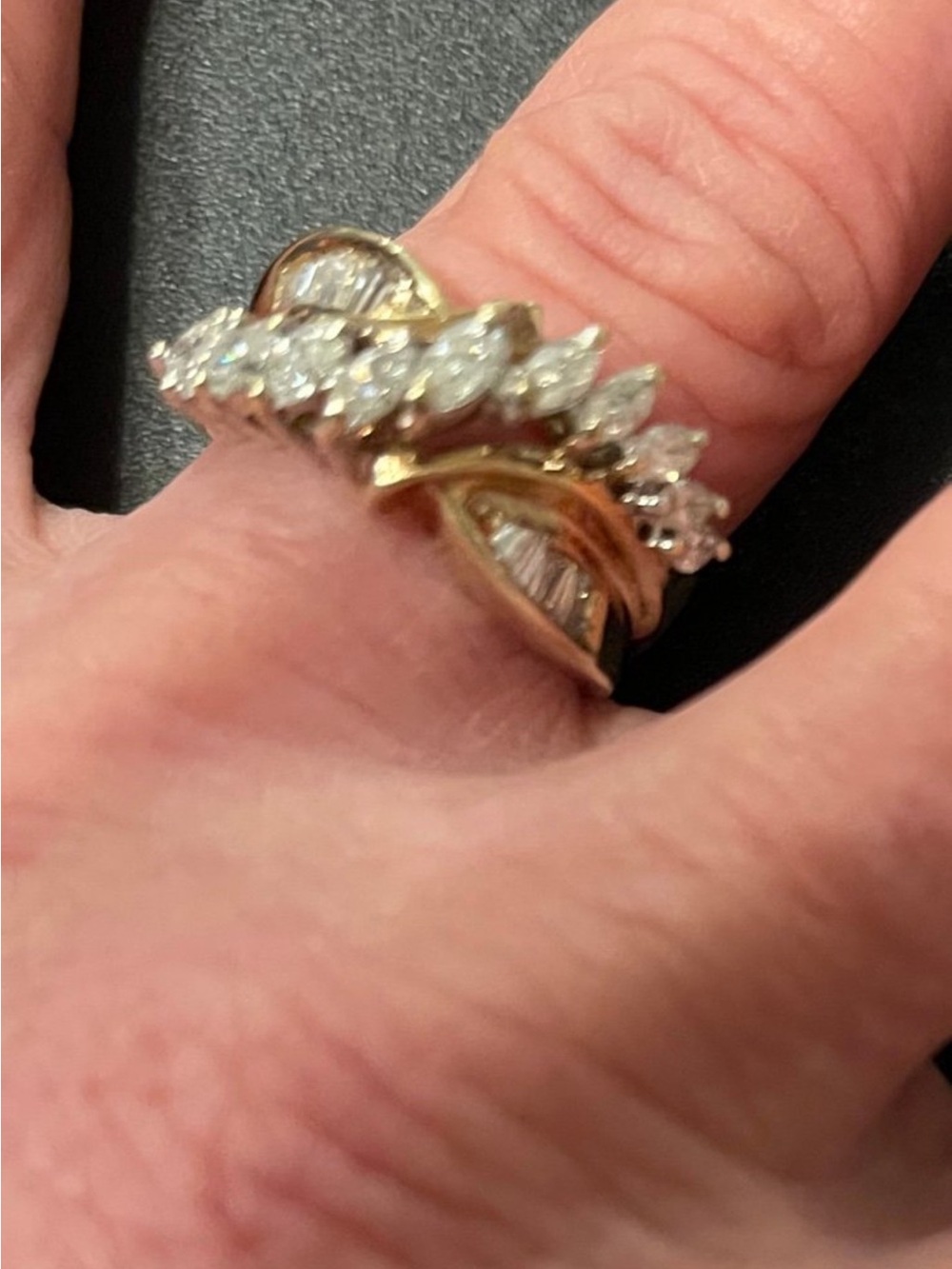 Ring Leaf Cluster Diamond ring - Picture 4 of 7